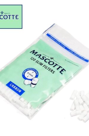 Mascotte Tips | Bag of Carbon Slim Filter Tips | 120 Pack