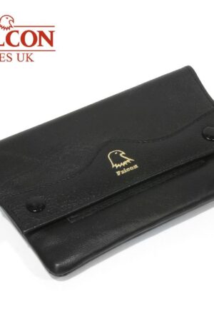 Falcon |Black Leather Handrolling Pouch | 546